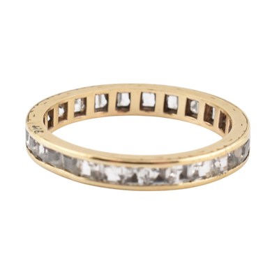 Lot 383 - 9CT GOLD & WHITE STONE ETERNITY RING