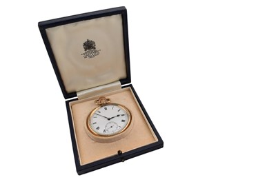 Lot 349 - CASED GOLD PLATED OPEN FACE POCKET WATCH