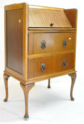 Lot 752 - VINTAGE 20TH CENTURY TEAK VENEER BUREAU