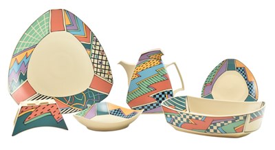 Lot 24 - ROSENTHAL - STUDIO LINIE FLASH PATTERN VINTAGE POP ART STYLE CERAMIC PART TEA / DINNER SERVICE