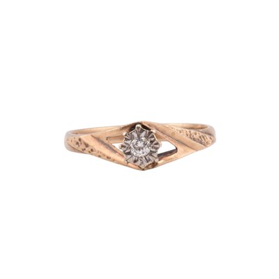 Lot 301 - HALLMARKED 9CT GOLD & DIAMOND RING