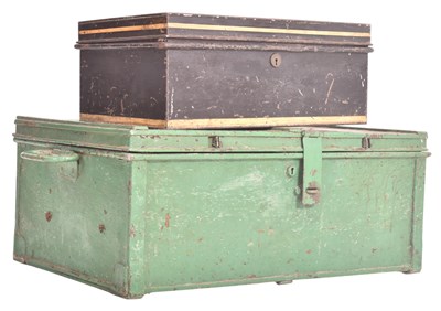 Lot 189 - TWO VICTORIAN & LATER CAST IRON SAFETY DEPOSIT BOXES