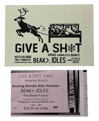 Lot 15 - BANKSY - GIVE A SH*T - 2019 RAFFLE TICKET FOR CHRISTMAS HOMELESS BENEFIT
