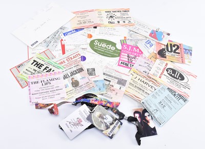 Lot 165 - COLLECTION OF VINTAGE GIG TICKET STUBS & WRISTBANDS FROM 1980S ONWARDS INCL. BOWIE