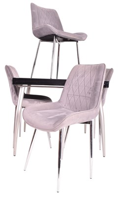 Lot 391 - VINTAGE ITALIAN DESIGN TABLE & UPHOLSTERED DINING CHAIRS