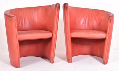 Lot 189 - BRITISH MODERN DESIGN MID CENTURY LEATHER TUB ARMCHAIRS