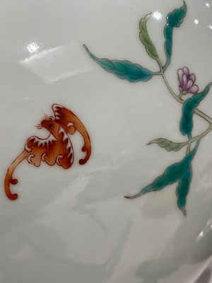 Lot 12 - PAIR OF LARGE “NINE PEACHES” TIANQIUPING VASES 宣统款 粉彩九桃图大天球瓶