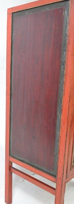 Lot 703 - RED & BLACK LACQUER CHINESE WEDDING CABINET / SIDEBOARD