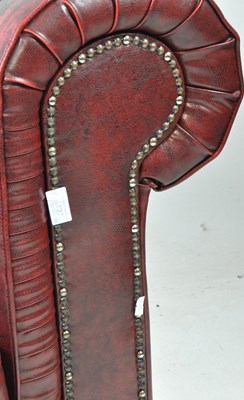 Lot 727 - TWO SEATER CHESTERFIELD OXBLOOD LEATHER CHESTERFIELD SOFA SETTEE