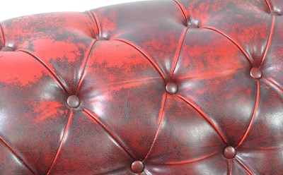 Lot 727 - TWO SEATER CHESTERFIELD OXBLOOD LEATHER CHESTERFIELD SOFA SETTEE