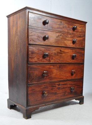 Lot 735 - 19TH CENTURY MAHOGANY LARGE CHEST OF DRAWERS