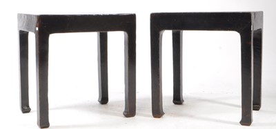 Lot 719 - PAIR OF CHINESE 20TH CENTURY LACQUERED SIDE TABLES