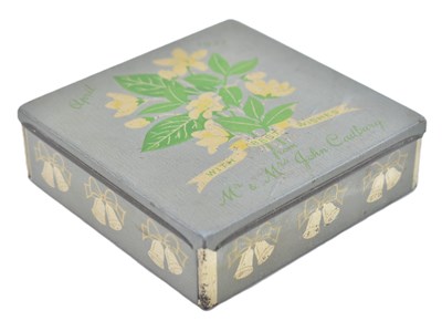 Lot 56 - MR & MRS JOHN CADBURY - WEDDING TIN DATED 1937