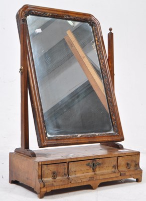 Lot 686 - QUEEN ANNE BURR WALNUT TOILET SWING MIRROR