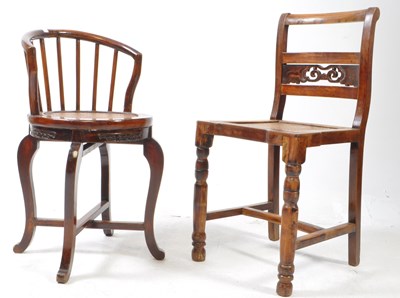 Lot 712 - TWO 20TH CENTURY WOVEN RUSH SEAT CHAIRS