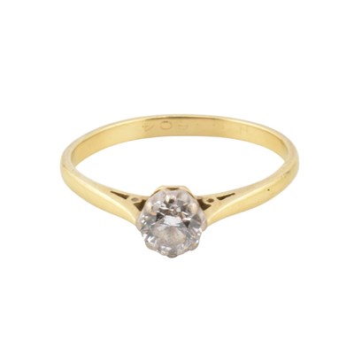 Lot 364 - HALLMARKED 18CT GOLD & SINGLE STONE DIAMOND RING