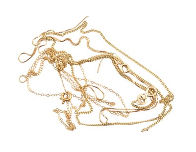 Lot 378 - 3 9CT GOLD NECKLACE CHAINS