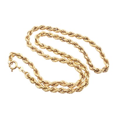 Lot 441 - HALLMARKED 9CT GOLD ROPE TWIST NECKLACE