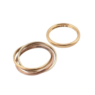 Lot 242 - TWO HALLMARKED GOLD BAND RINGS