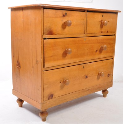 Lot 679 - 19TH CENTURY VICTORIAN PINE CHEST OF DRAWERS