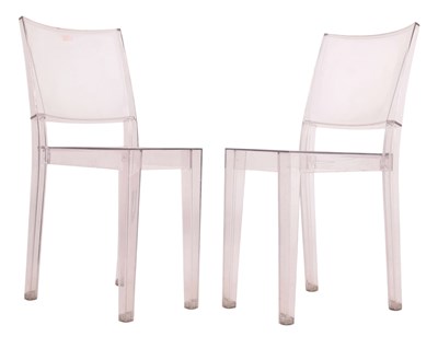 Lot 197 - PHILIPPE STARCK - LA MARIE - PAIR OF RETRO INJECTION MOULDED DINING CHAIRS, CLEAR COLOURWAY