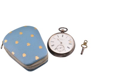 Lot 452 - VICTORIAN SILVER CASED POCKET WATCH