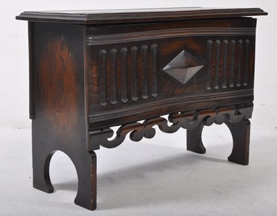 Lot 677 - JACOBEAN REVIVAL SMALL BLANKET BOX CHEST