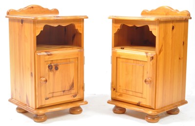 Lot 671 - 19TH CENTURY REVIVAL COUNTRY PAIR OF PINE BEDSIDE CABINETS