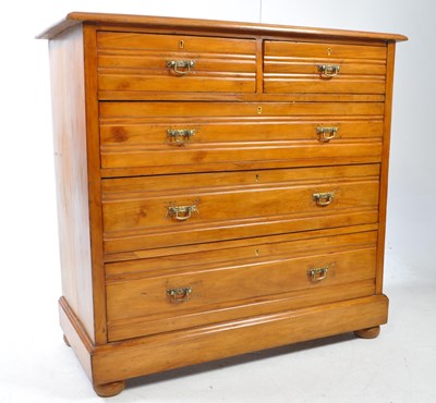 Lot 651 - EDWARDIAN SATIN WALNUT ARTS & CRAFTS CHEST OF DRAWERS