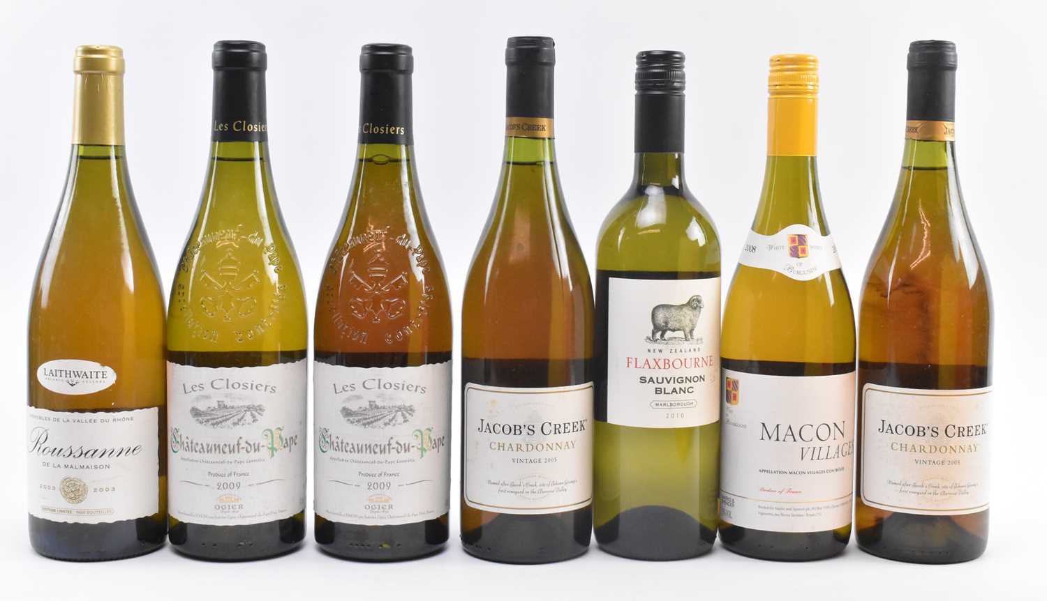 Lot 165 - SEVEN FRENCH, AUSTRALIAN & NEW ZEALAND WHITE WINE BOTTLES