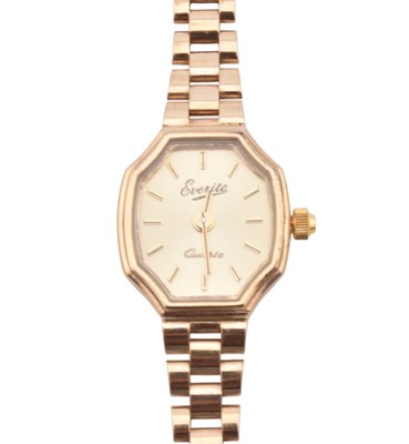 Lot 132 - HALLMARKED 9CT GOLD EVERITE WOMEN'S WRISTWATCH