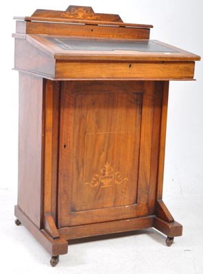 Lot 793 - EDWARDIAN MAHOGANY MARQUETRY INLAID DAVENPORT DESK