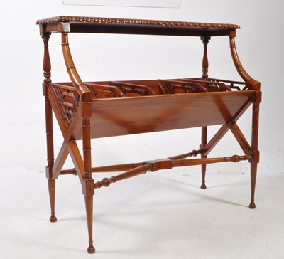 Lot 645 - VICTORIAN REVIVAL AESTHETIC MOVEMENT STYLE MAHOGANY BOOKSTAND TROUGH