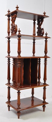 Lot 643 - VICTORIAN REVIVAL AESTHETIC MOVEMENT STYLE MAHOGANY WHATNOT
