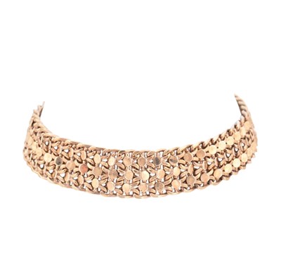 Lot 85 - HALLMARKED 9CT FANCY LINK CHAIN BRACELET