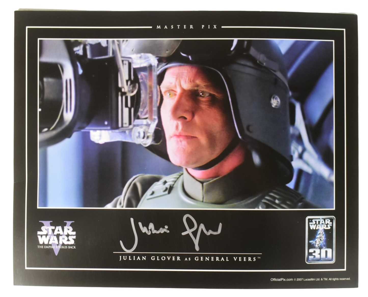 Lot 144 - STAR WARS - JULIAN GLOVER (GENERAL VEERS) - OFFICIAL PIX SIGNED 8X10"
