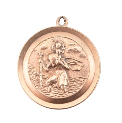 Lot 202 - HALLMARKED 9CT GOLD ST CHRISTOPHER NECKLACE PENDANT