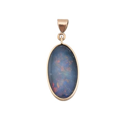 Lot 296 - 9CT GOLD & OPAL DOUBLET NECKLACE PENDANT