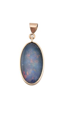 Lot 296 - 9CT GOLD & OPAL DOUBLET NECKLACE PENDANT