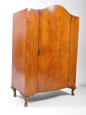 Lot 681 - ART DECO BURR WALNUT BACHELORS WARDROBE