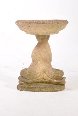 Lot 665A - 20TH CENTURY RECONSTITUTED STONE BIRD BATH