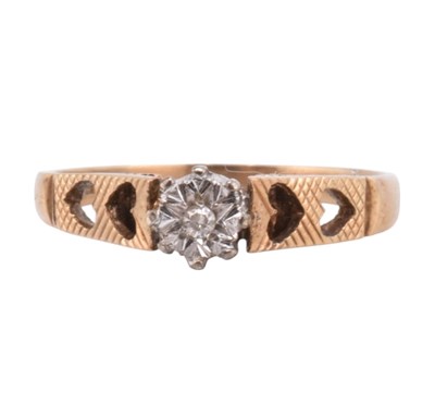 Lot 459 - HALLMARKED 9CT GOLD & DIAMOND RING