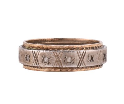 Lot 467 - 9CT GOLD & SILVER ETERNITY RING
