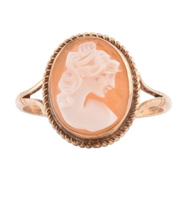 Lot 469 - HALLMARKED 9CT GOLD CAMEO RING