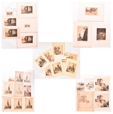 Lot 49 - A. E. BORTHWICK (1871-1955) - CIRCA 31 ETCHINGS OF CHURCH WITH PHOTO