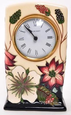 Lot 166 - MOORCROFT POTTERY - CONTEMPORARY CERAMIC MANTEL CLOCK