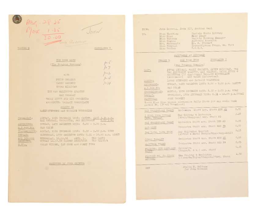 Lot 34 - THE GOON SHOW – BBC COMEDY SHOW 1951-1960 - ORIGINAL RECORDING SCRIPT