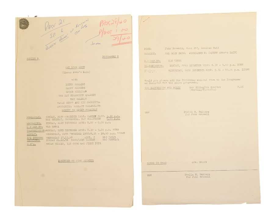 Lot 39 - THE GOON SHOW – BBC COMEDY SHOW 1951-1960 - ORIGINAL RECORDING SCRIPT