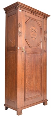 Lot 463 - ATTRIBUTED TO SHAPLAND & PETTER - ARTS & CRAFTS OAK WARDROBE