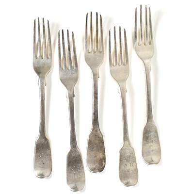 Lot 41 - COLLECTION OF SIX VICTORIAN HALLMARKED SILVER FORKS